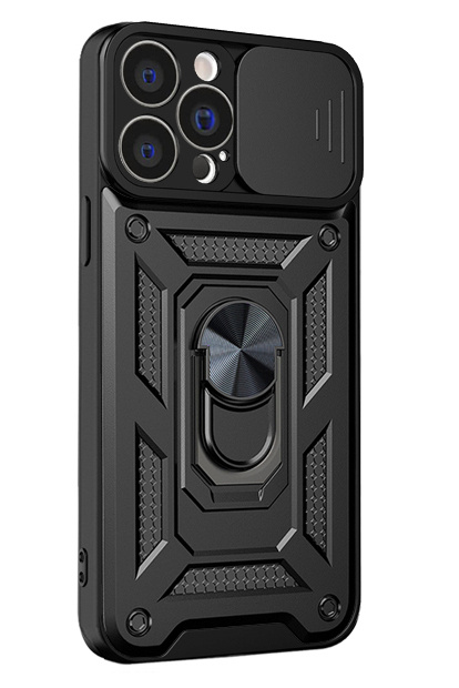 Чехол противоударный armors для Apple iPhone 14 Pro Max / Айфон 14 Про Макс с защитой камеры (Черный) #1