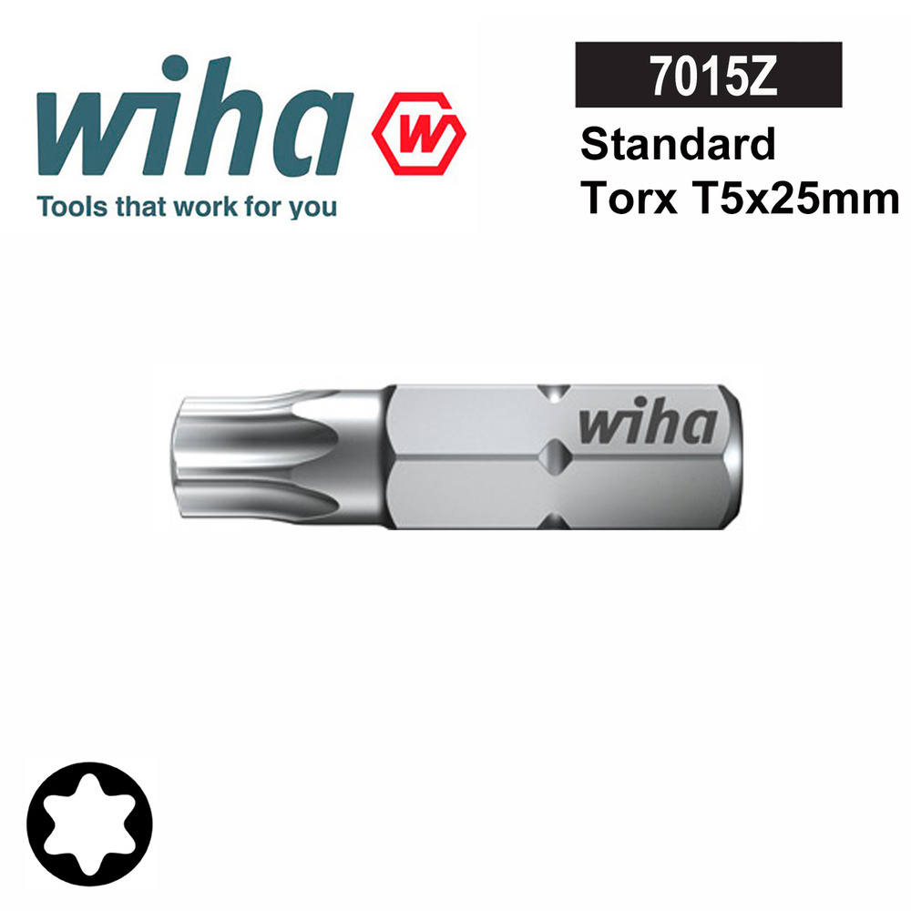 Бита Т 5x25мм TORX Standard Wiha 7015Z 01711 #1