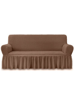 Чехол на трехместный диван на резинке с подлокотниками универсальный для мебели  #1