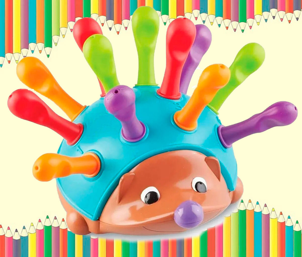 Сортер для малышей Ёжик Спайк / Развивающие Монтессори игрушки для детей / Обучающая игрушка сортер - #1