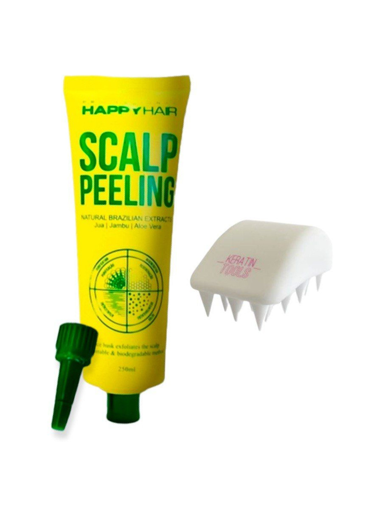 Happy Hair Peeling Scalp пилинг для очищения кожи головы + Скраббер белый  #1