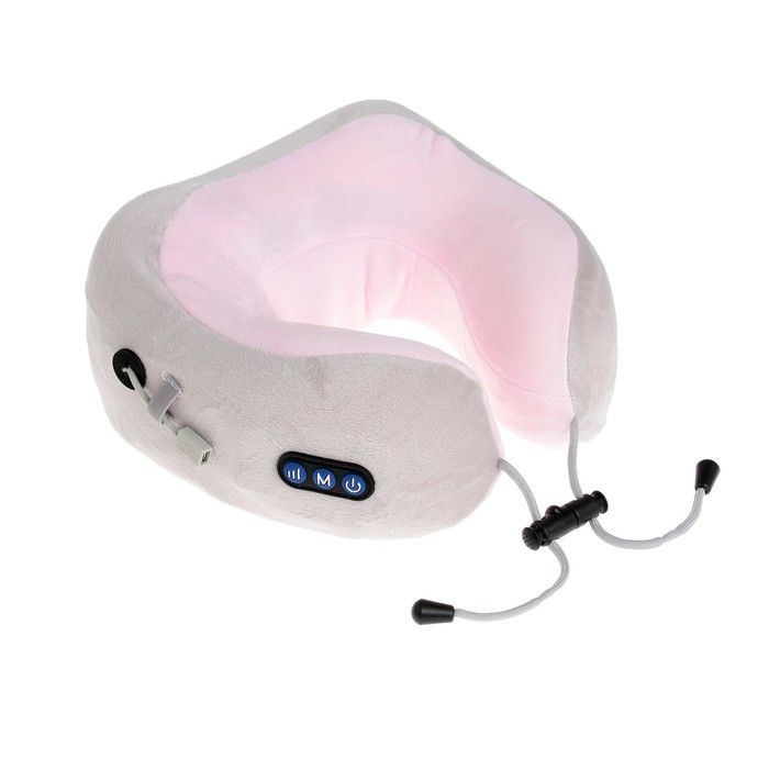 Массажная подушка Luazon Home LEM-06, 3.7 Вт, 2 вида массажа, ИК- подогрев, АКБ, розовая  #1