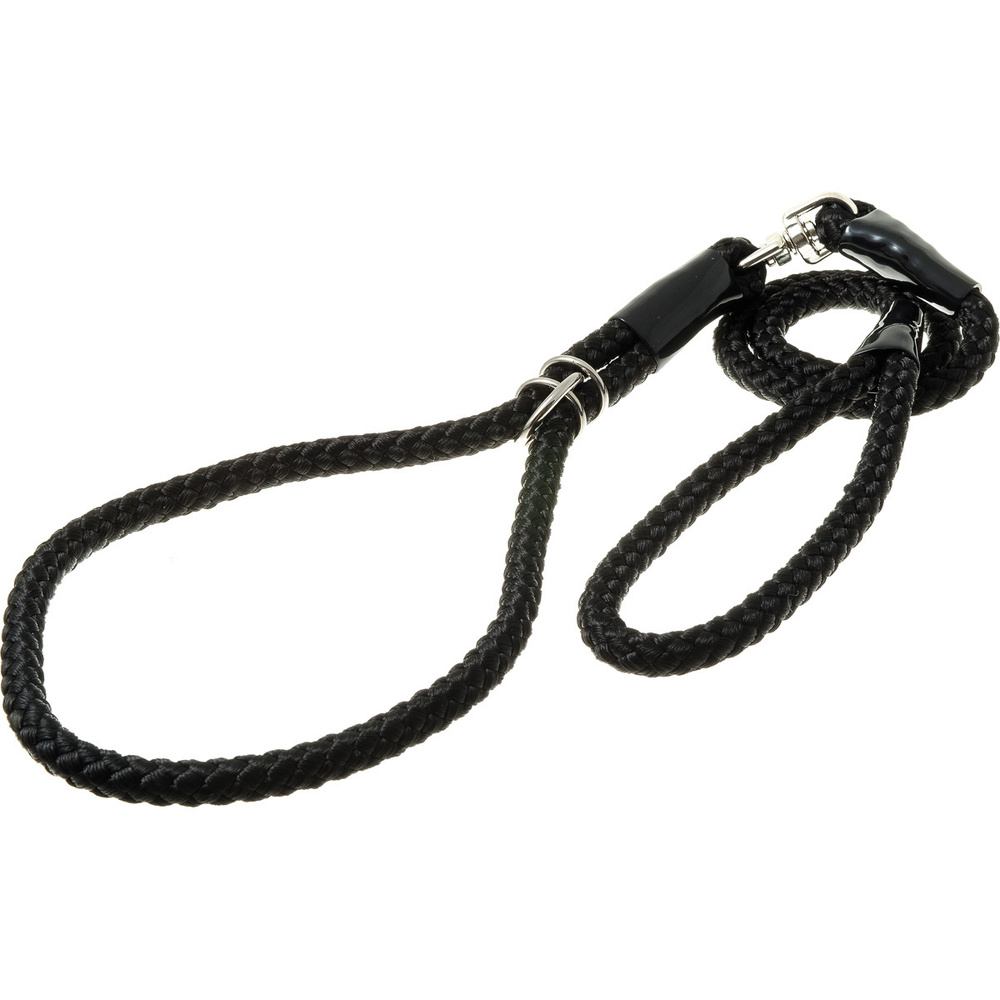 Ринговка для собак, круглая с кольцом, обхват до 66 см, нейлон ширина 12 мм, длина 120 см, черная, V.I.Pet, #1