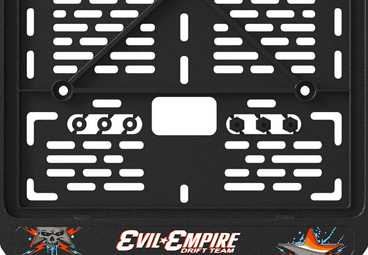 Рамка номерного знака для мотоцикла "EVIL EMPIRE", пластиковая  #1