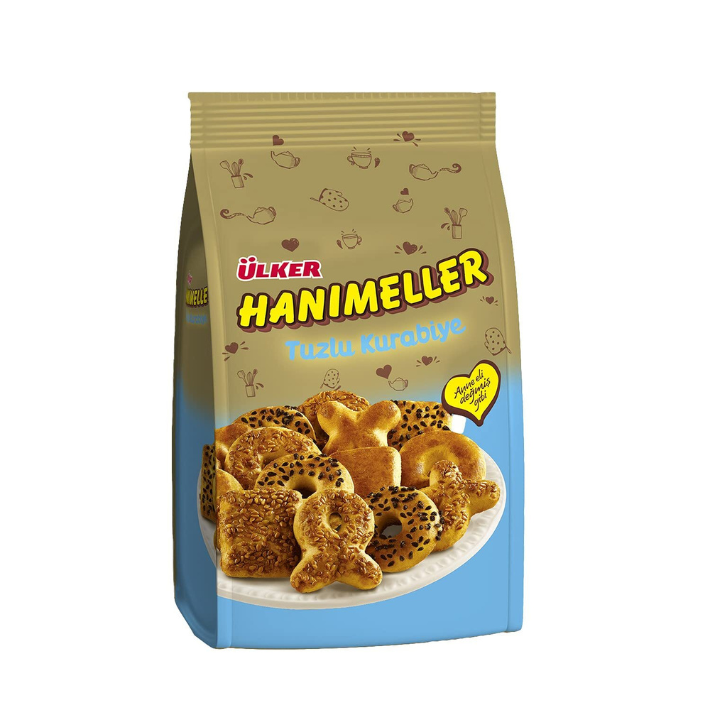 Печенье Ханимиллер сдобное соленое с кунжутом, "Ulker" Hanimeller Tuzlu Kurabie, 150гр.  #1