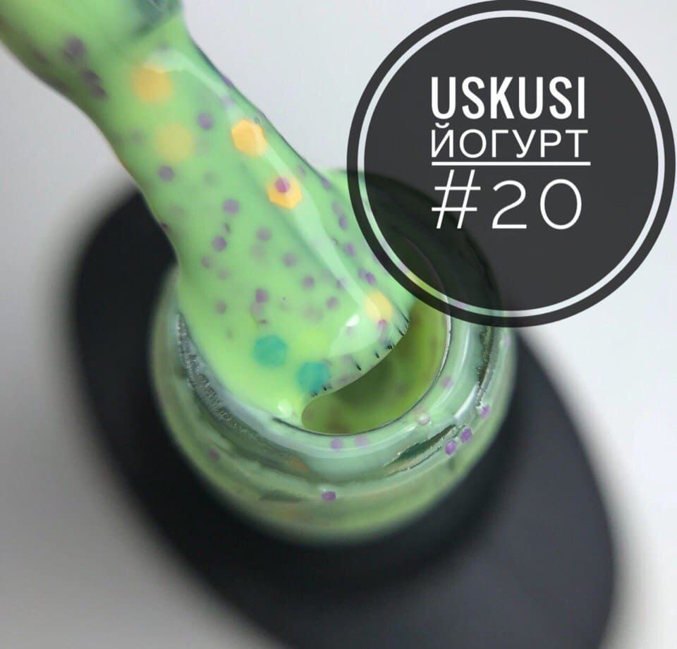 Uskusi, Гель лак для ногтей шеллак для маникюра Йогурт Dessert #020, 8мл  #1