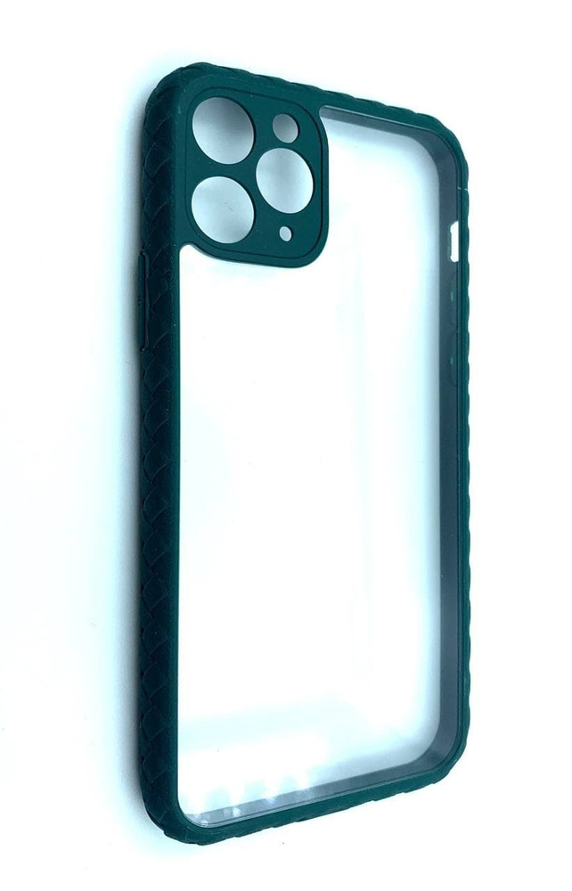 Чехол-накладка KING прозрачный с бампером для IPhone 11 PRO , зелёный  #1