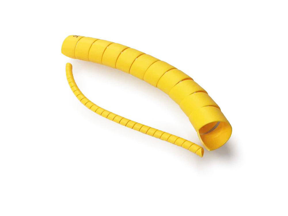 Хомут - стяжка защитная для шланга и кабеля "Спираль" желтая d 16 мм, 2 м/ Органайзер для проводов  #1