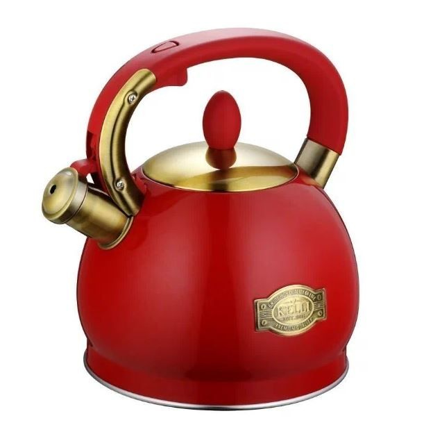 Чайник для плиты Kelli KL-4556, 3 литра, красный #1