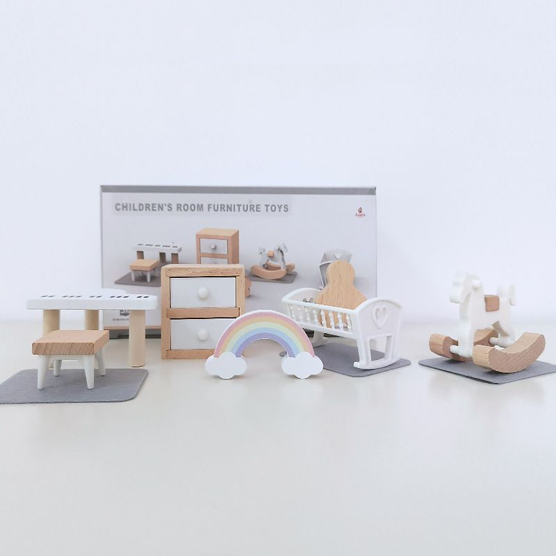 Деревянные игрушки, модели мебели для детских комнат, кукольные домики и мебель, детские ролевые игры #1