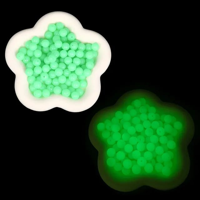 Рыболовный набор светящихся силиконовых бусин (№7 - Зеленый, 50 шт)  #1
