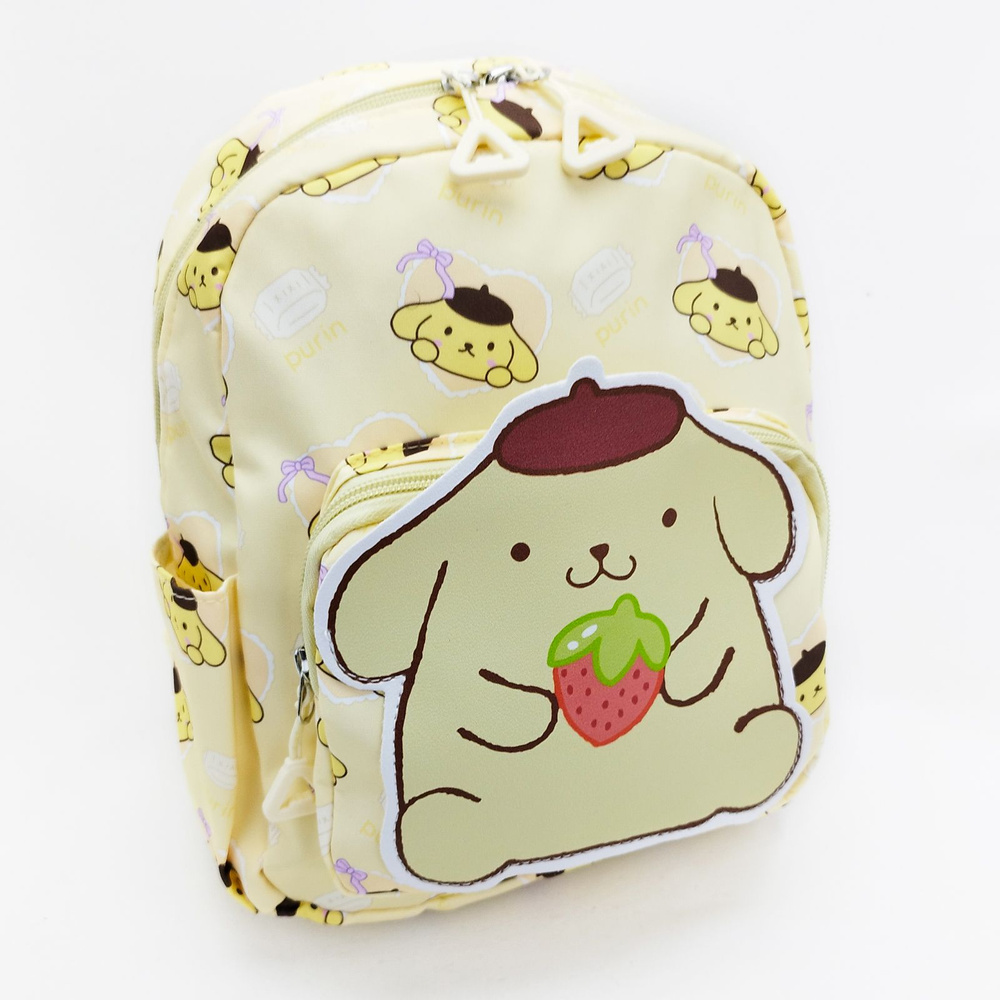 Рюкзак детский Помпомпурин с большим принтом, цвет - желтый / Маленький легкий дошкольный рюкзачек 28 #1