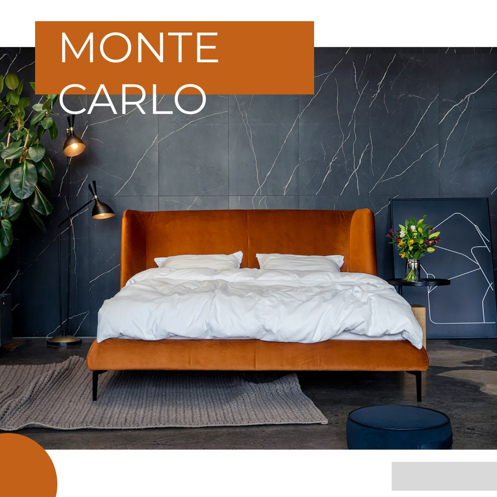 Двуспальная кровать Monte Carlo 140х190 Букле Coco 904 #1