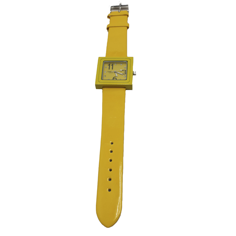 Часы детские наручные кварцевые, Квадрат, желтый #1