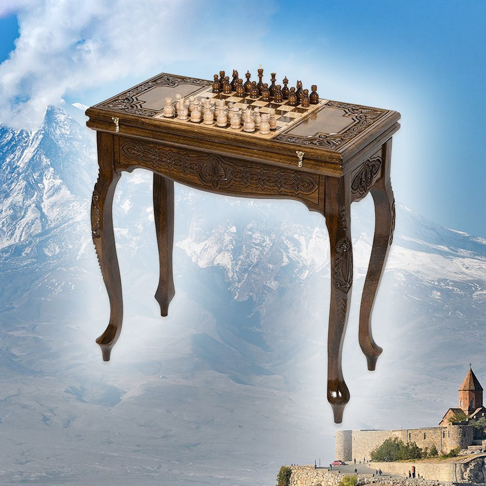 Шахматы и нарды деревянные 66 х 64 см бук Армения #1