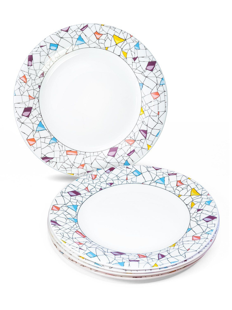 Набор посуды столовой, тарелки набор ОБЕДЕННЫЕ - СТОЛОВЫЕ "Мозаика", 23 см , 6 шт, посуда для кухни  #1