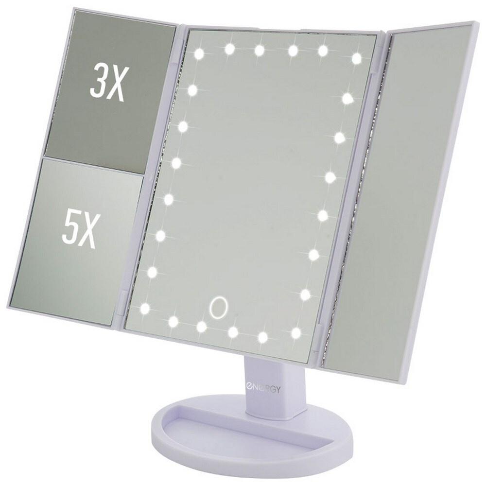 Зеркало для макияжа ENERGY EN-799Т сенсорное с подсветкой и увеличением 3Х и 5Х / Косметическое зеркало #1