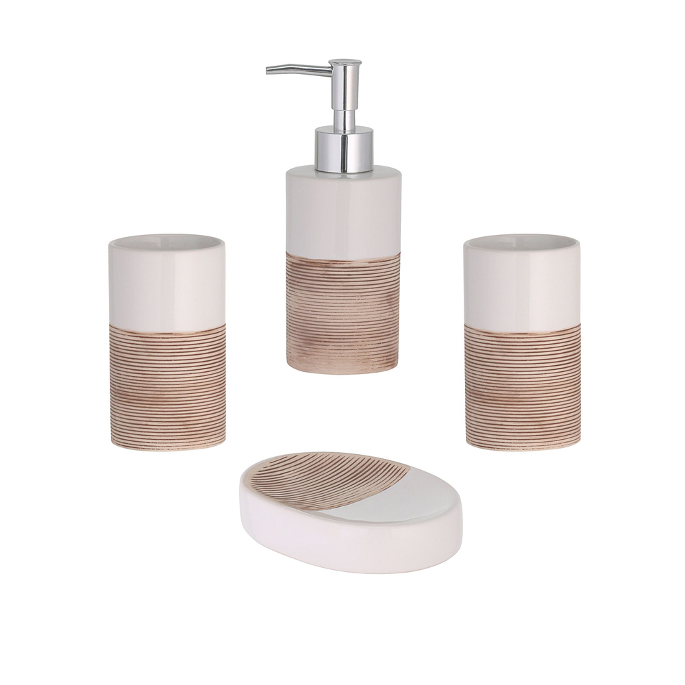 Набор для ванной комнаты AXENTIA RIMINI настольные аксессуары, из двух цветной керамики.  #1