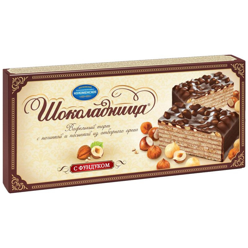 Торт Коломенское Шоколадница с фундуком вафельный, 230г #1