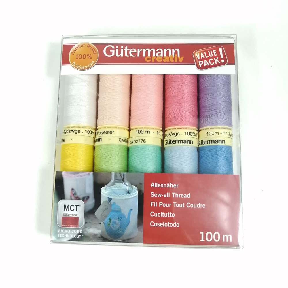 Набор нитей Sew-All 100м для всех материалов 10 шт/упак, 100% полиэстер Gutermann (2)  #1