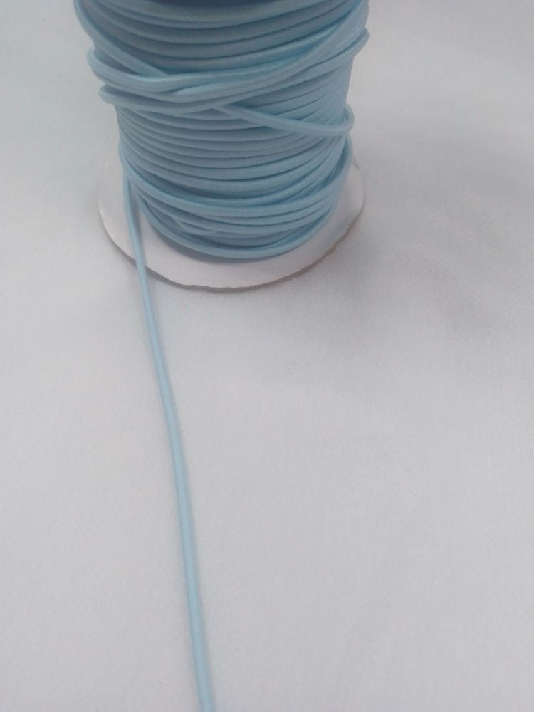 Резинка круглая шляпная 2 мм, 5 метров ( голубой). #1