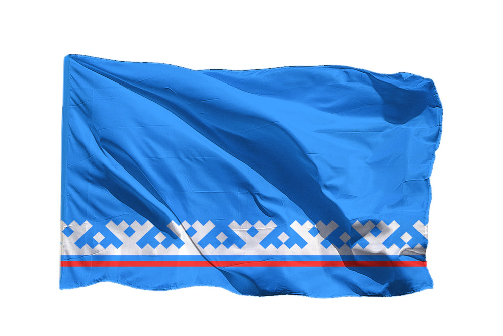 Флаг ЯНАО - Ямало-Ненецкого автономного округа на сетке 100х150 см для уличного флагштока  #1