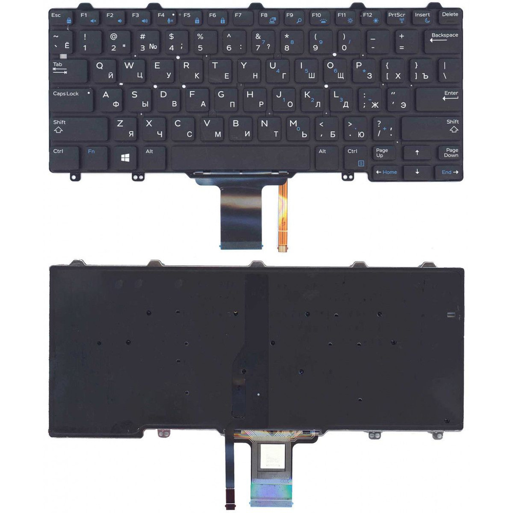 Клавиатура для Dell E5250 E7250 черная с подсветкой #1