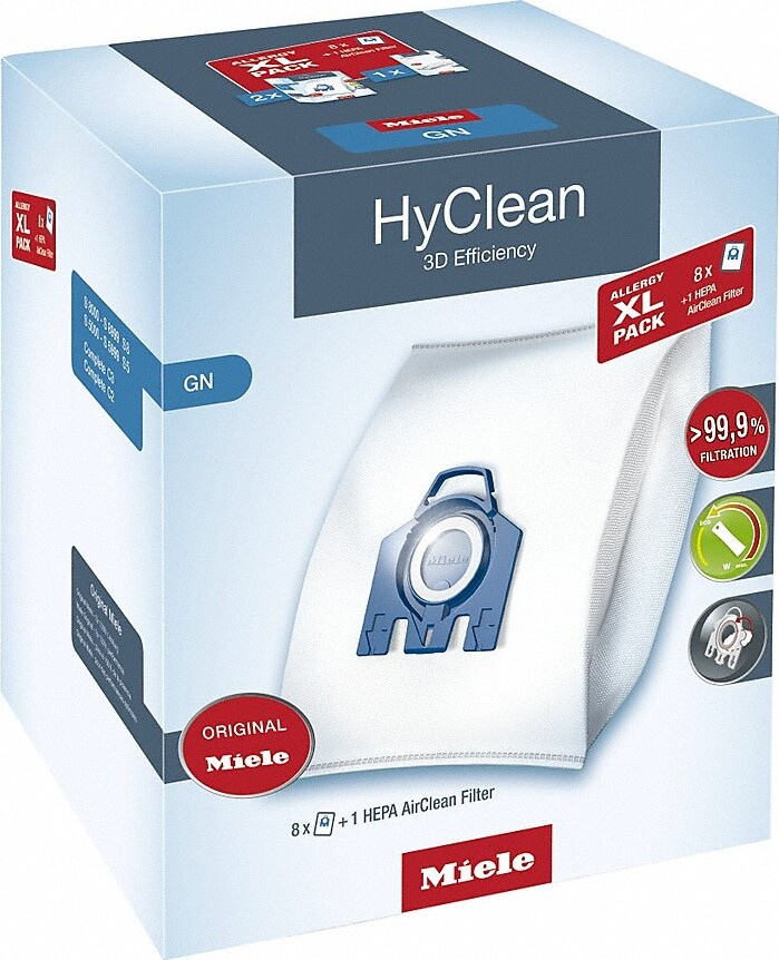 Мешки, пылесборники синтетические Miele Allergy XL Pack 2 HyClean GN + фильтр HA50 для моделей S4, S5, #1