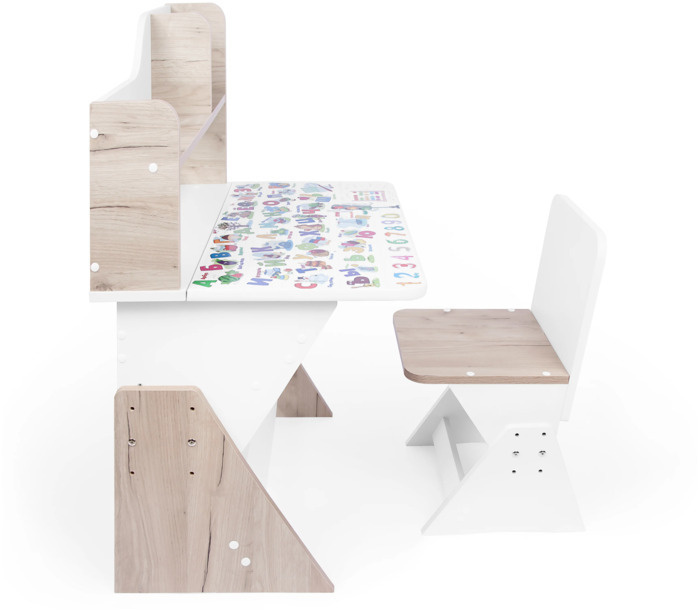 Детская растущая парта и стул "Первое место", цвет дуб/Детская парта и стул/Растущая мебель  #1