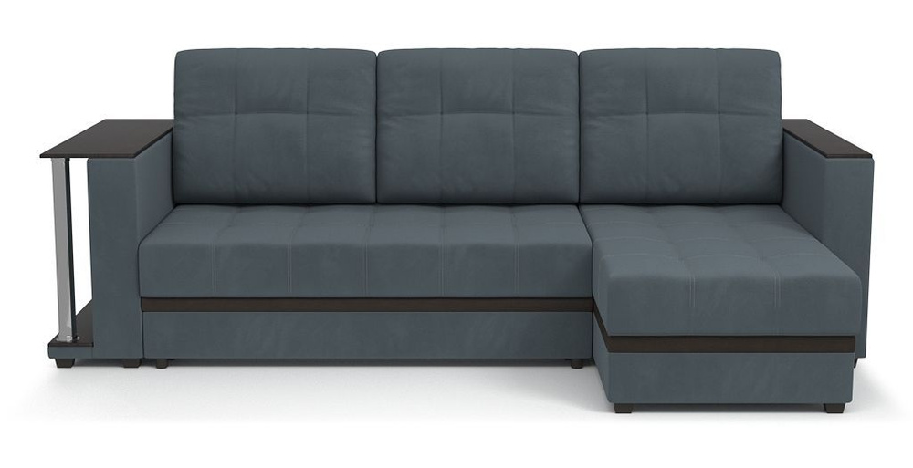 Угловой диван-кровать с бельевым ящиком, раскладной, PUSHE Атланта Lux, серый Balance 996  #1