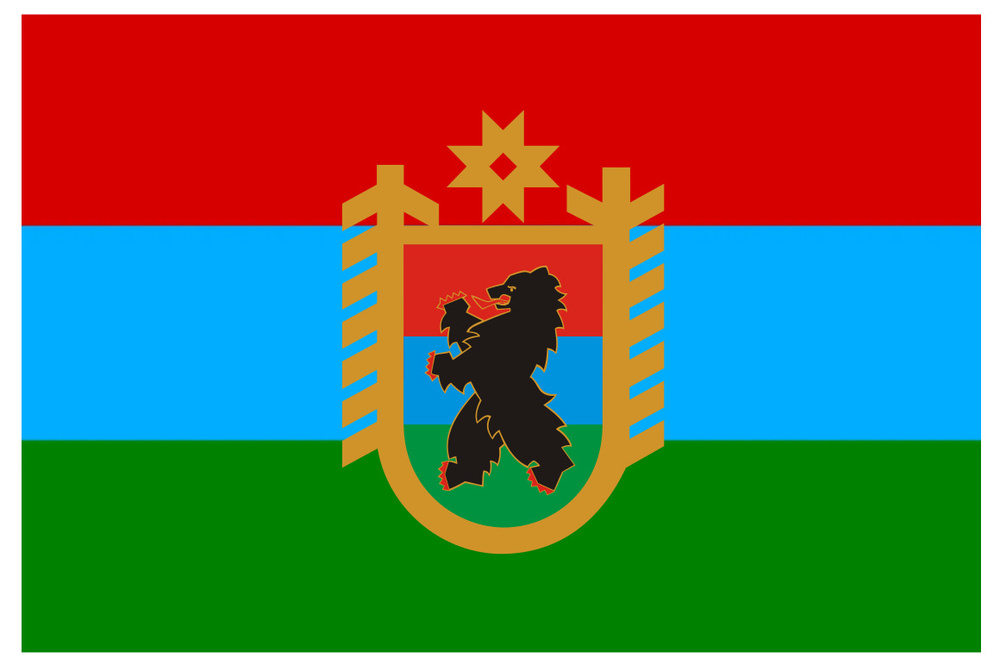 Флаг Карелии с гербом 70х105 см #1