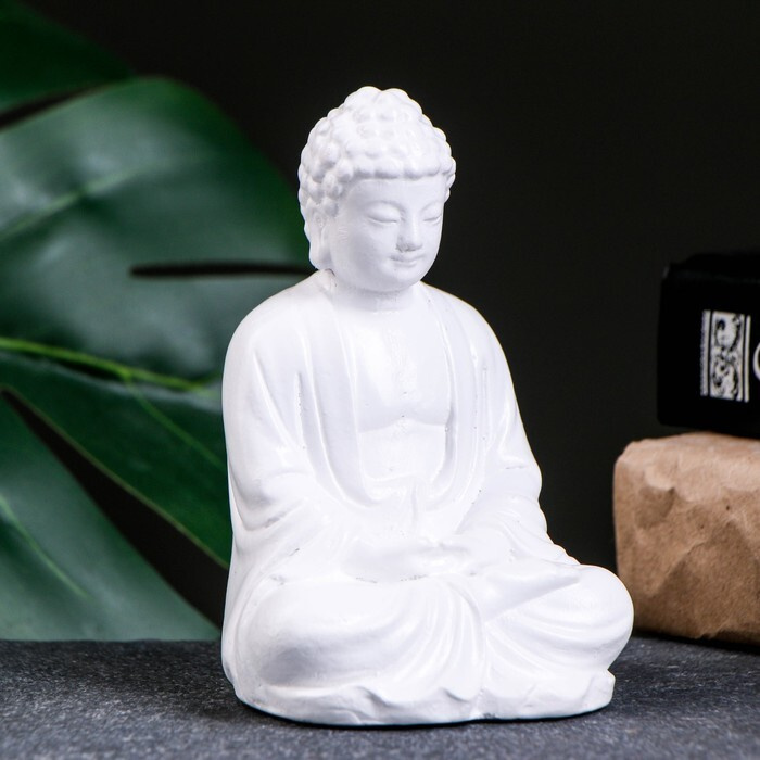 Подставка для благовоний "Будда сидит", белый, 12 см #1