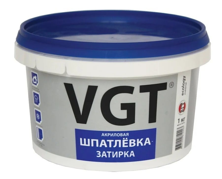 акриловая шпатлевка-затирка VGT, белый, 1 кг #1