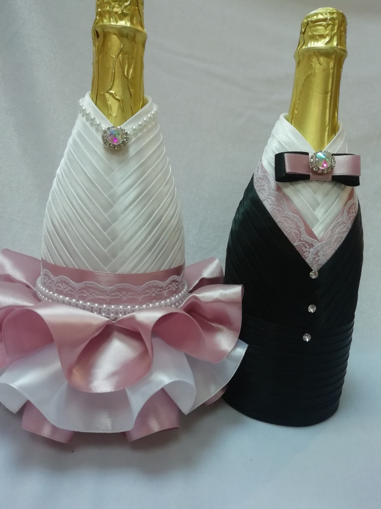 Чехлы для свадебных бутылок, украшения для свадебного шампанского  #1