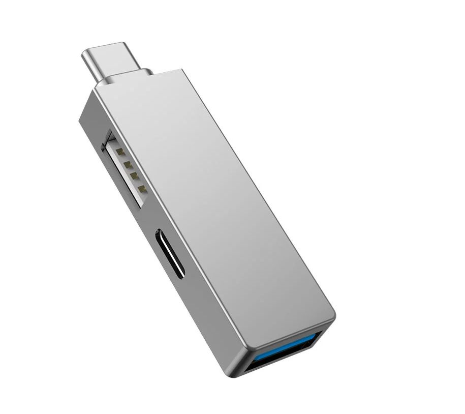 Хаб WiWU T02 Pro / адаптер USB C - Type C / док-станция серебристый #1