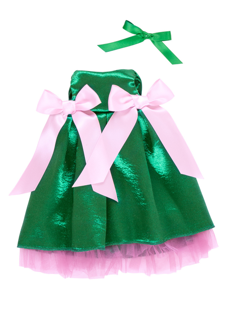 Одежда для мягкой игрушки 32 см Budi Basa Зайка Ми Зеленое нарядное платье  #1
