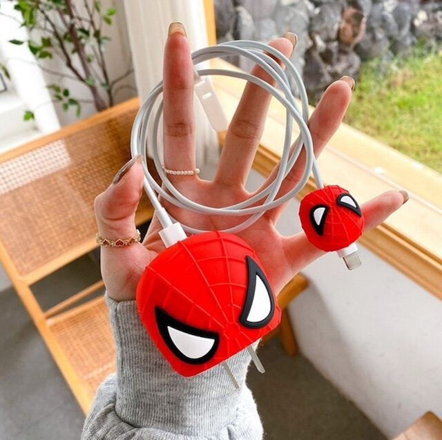 Чехол для зарядки и кабеля, Человек паук красный #1