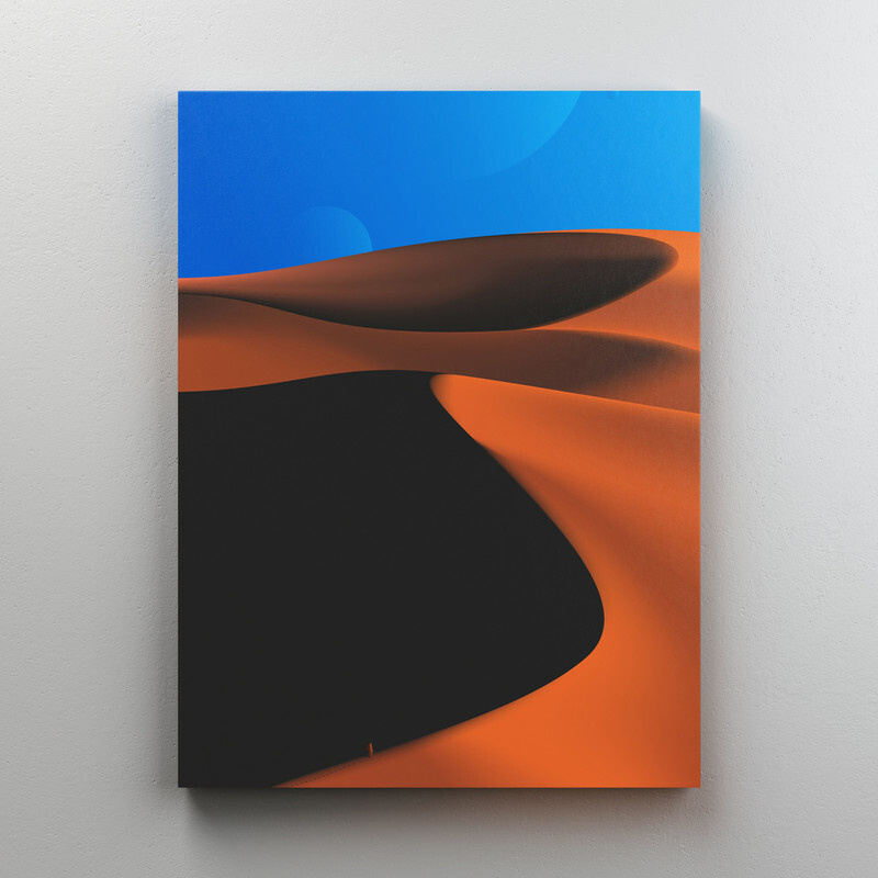 Интерьерная картина на холсте "Песочные дюны пустыни" на подрамнике 22x30 см  #1