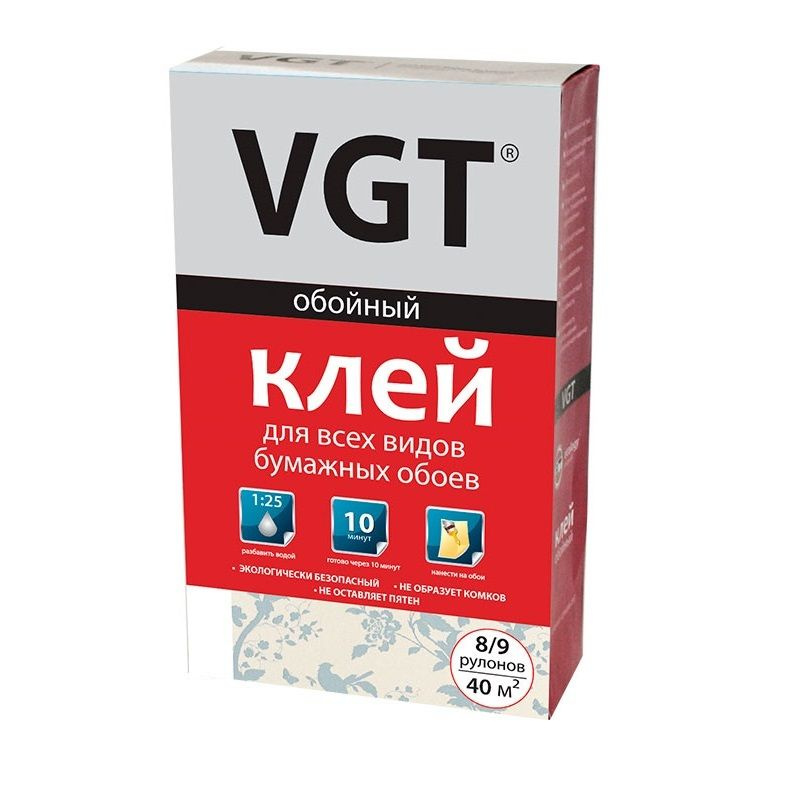 Клей для всех видов бумажных обоев VGT пачка (0,3кг) #1
