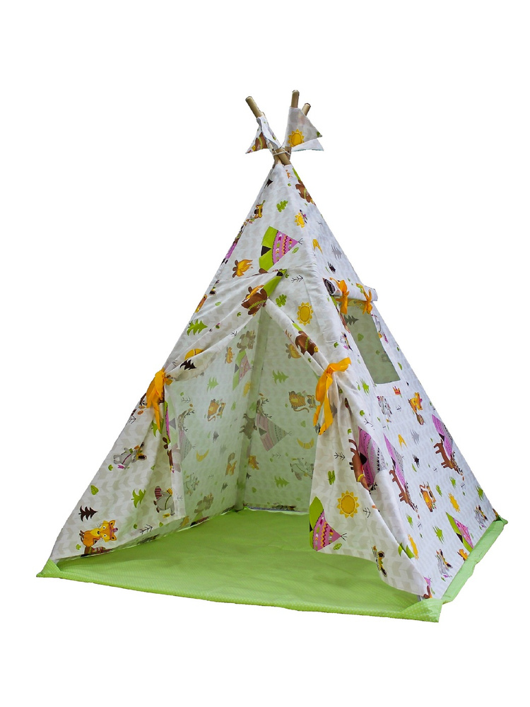 Чехол на детский вигвам, игровую палатку в комплекте с ковриком без палок  #1