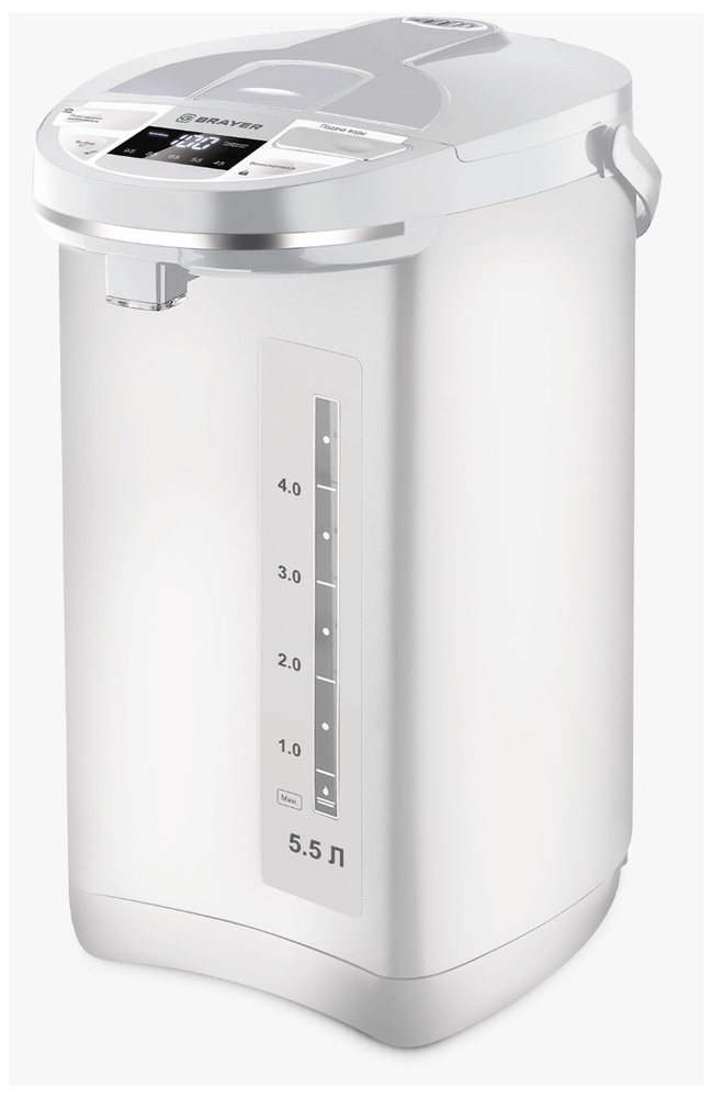 Термопот BRAYER BR1091WH, 5,5 л, 1450 Вт, 2 способа подачи воды, LCD-дисплей, поддержание температуры,блокировка #1