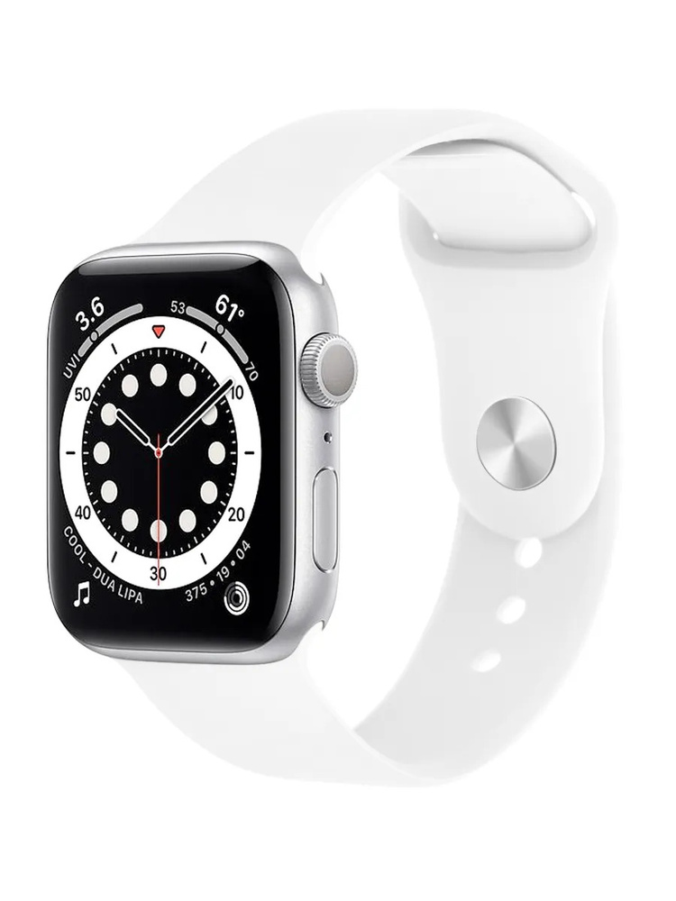 Cиликоновый ремешок для Apple Watch Series 1-8 - 38/40/41 мм (эпл вотч), белый  #1