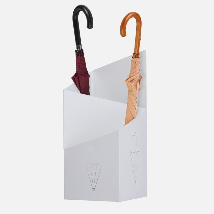 Подставка для зонтов "Линии" белая, 25,2х25,2х60см #1
