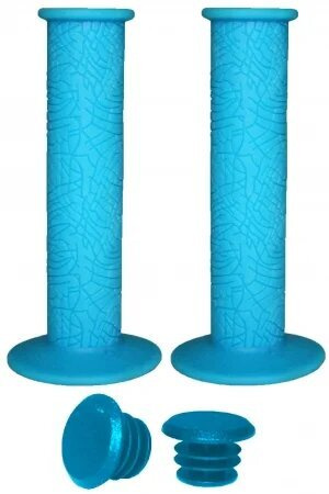 Грипсы резиновые , длина 120 мм, голубые, инд. упаковка Vinca Sport  #1