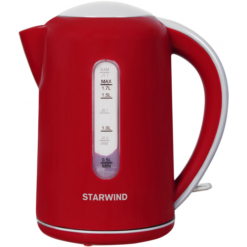 Чайник Starwind SKG1021 1.7 литра, 2200 Вт красный, серый (пластик) #1