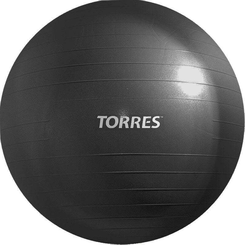 Мяч гимнастический TORRES , арт.AL121185BK, диам. 85 см, эласт. ПВХ, с защ.от взрыва,с насосом, тем.серый #1