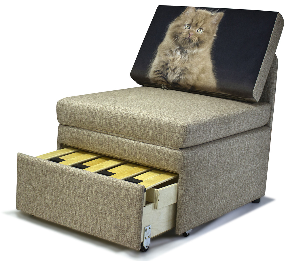 Кресло-кровать Студия-Ф Миник 3в1: кресло, кровать, кушетка. 65х89х74 см, с ящиком, без подлокотников, #1