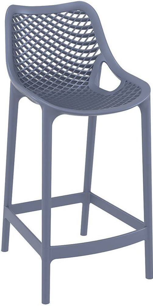 Барный стул пластиковый для кухни, для дачи, садовый, уличный Air Bar 65, темно-серый, Siesta  #1