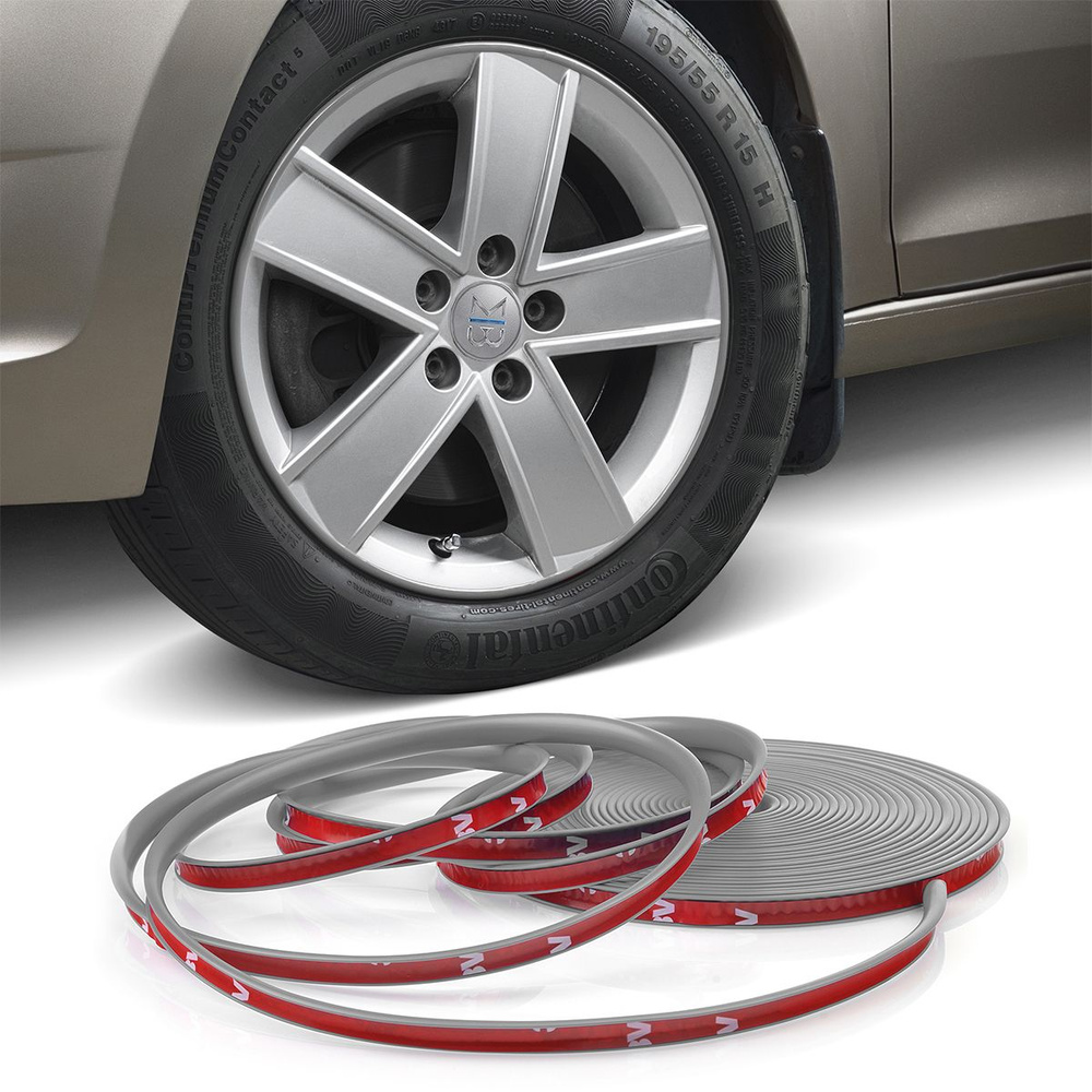 Молдинг защита дисков авто самоклеющийся ElectroKot WheelPro на 4 колеса серый  #1