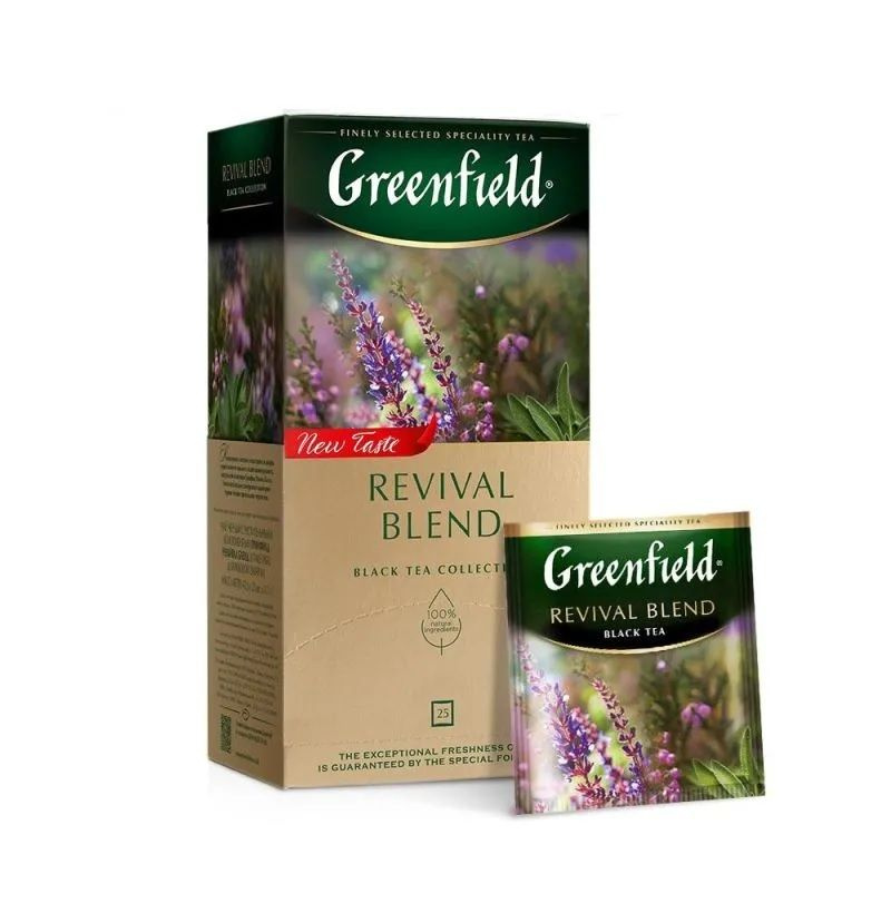 Чай в пакетиках черный Greenfield Revival Blend(Ревайвал Бленд), 25 пак  #1